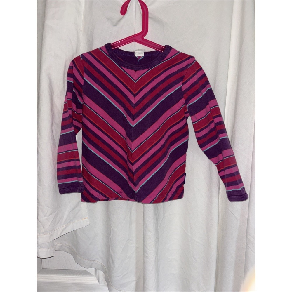 Vintage Girls Striped Pink Purple Healthtex Shirt Long Sleeves 6